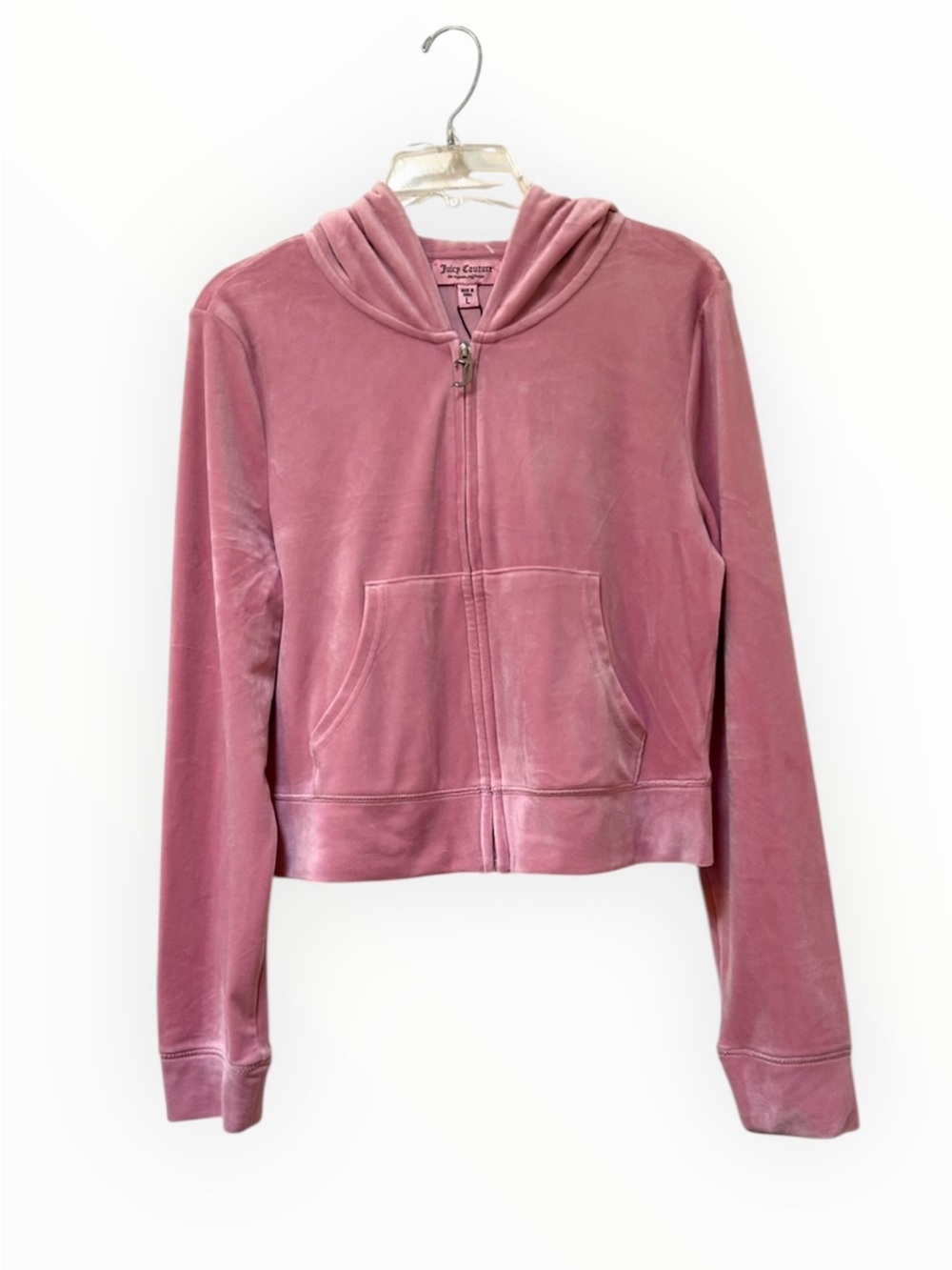 Juicy Couture Pink Luxe Velour OG Y2K Inspired Hoodie Rose Size L
